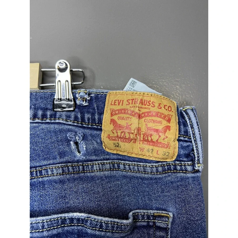 Levis 527 Jeans Mens 42x32 Blue Slim Bootcut Stretch Denim Medium Wash Pants